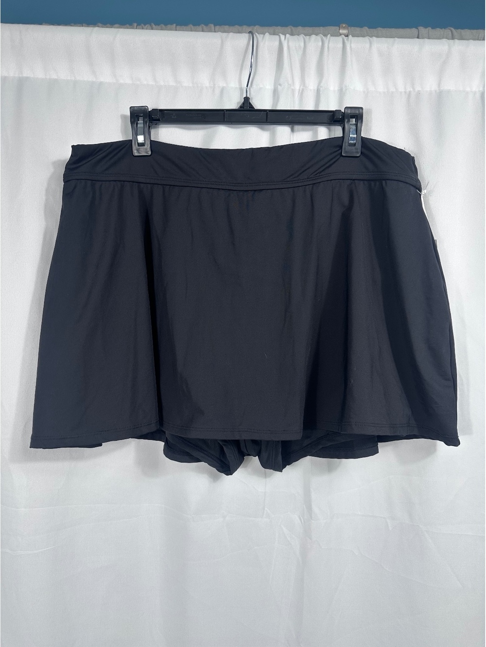Anne Cole Black Swim Skort with Hidden Shorts and Side Pockets 22W